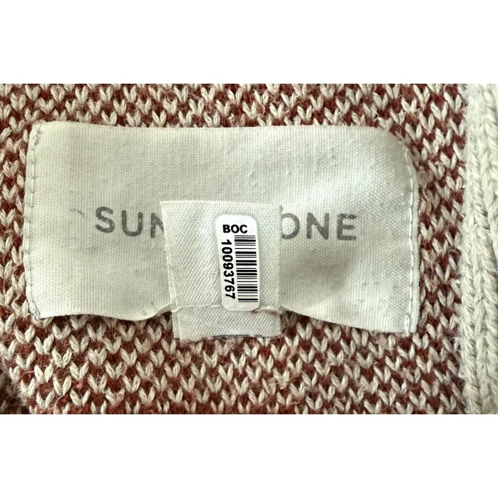 SUN + STONE Mens Multicolor Aztec Knit Cardigan Cotton Button Up, L